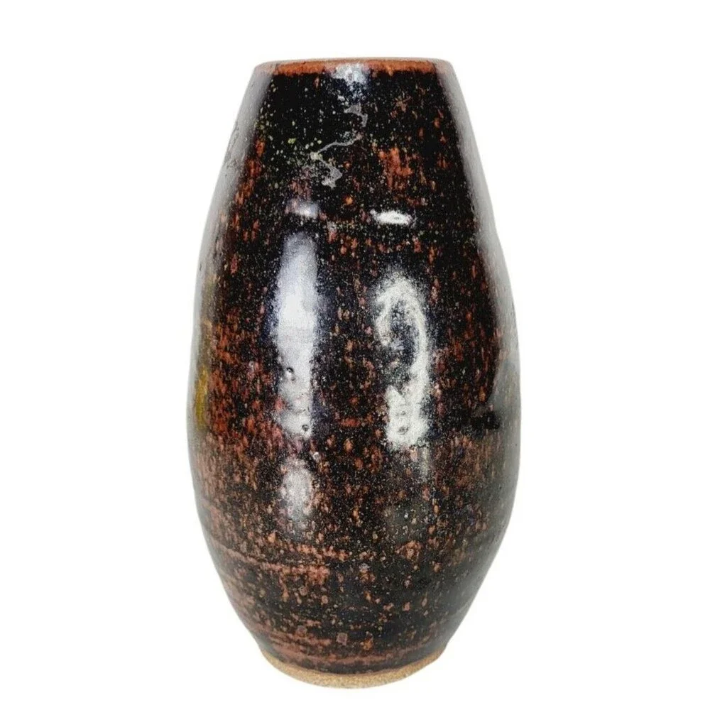 VTG MCM 60s Anthropomorphic Face Vase Clay Stoneware Pottery Studio Art Signed